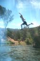 jumping into creek 