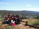 Picnic table at the top of the first hill
