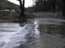 the creek crossing the road at parking area